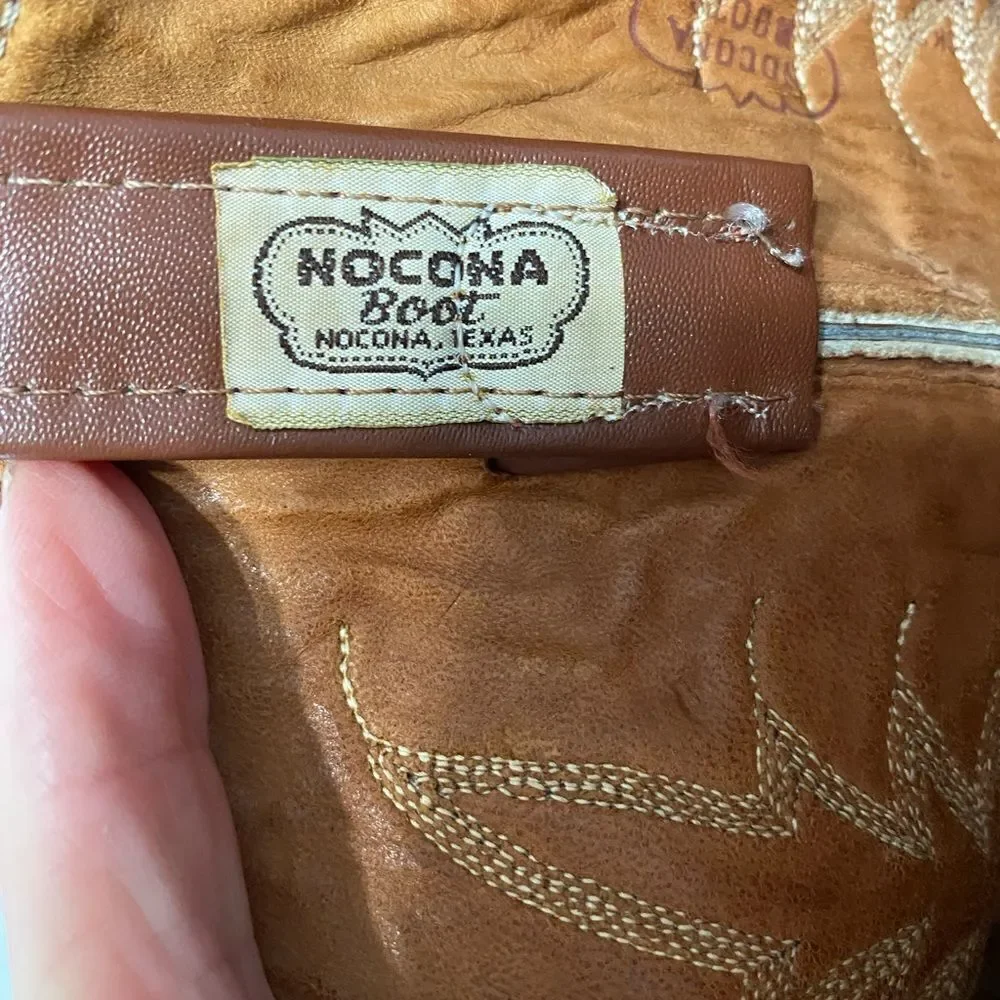 NOCONA Cowboy Leather Boots Men Size 8.5